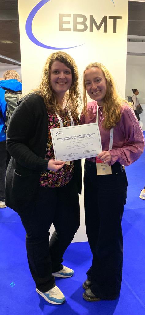 Hilda39113610's tweet photo. Very proud of our three award winning colleagues from the Willem-Alexander Children’s Hospital at #EBMT2023 Paris. Erik the best quality management abstract; Lisa the best young poster abstract award; Femke and Emma the best pediatric nurses oral presentation 🎉 @LUMC_Leiden https://t.co/83b3gZjyZ8