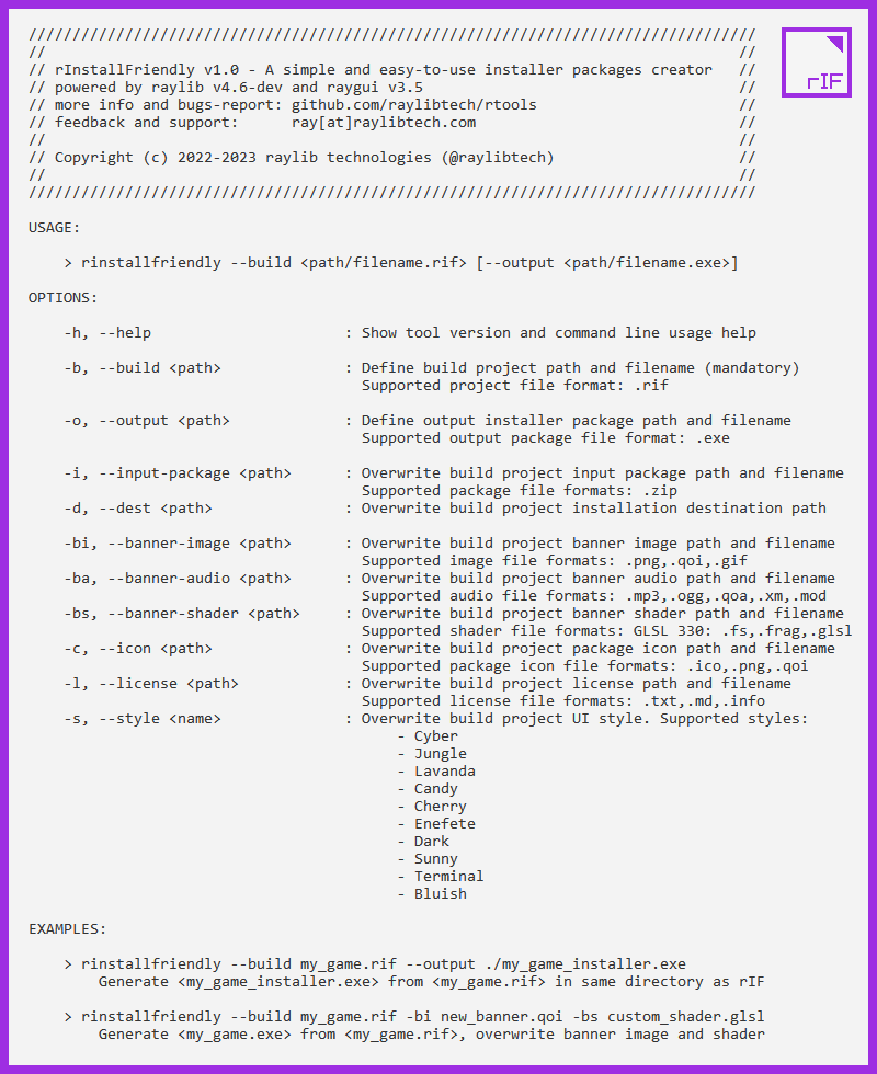 #rInstallFriendly editor command-line interface. It allows building installer packages from CLI with some customization. 😄