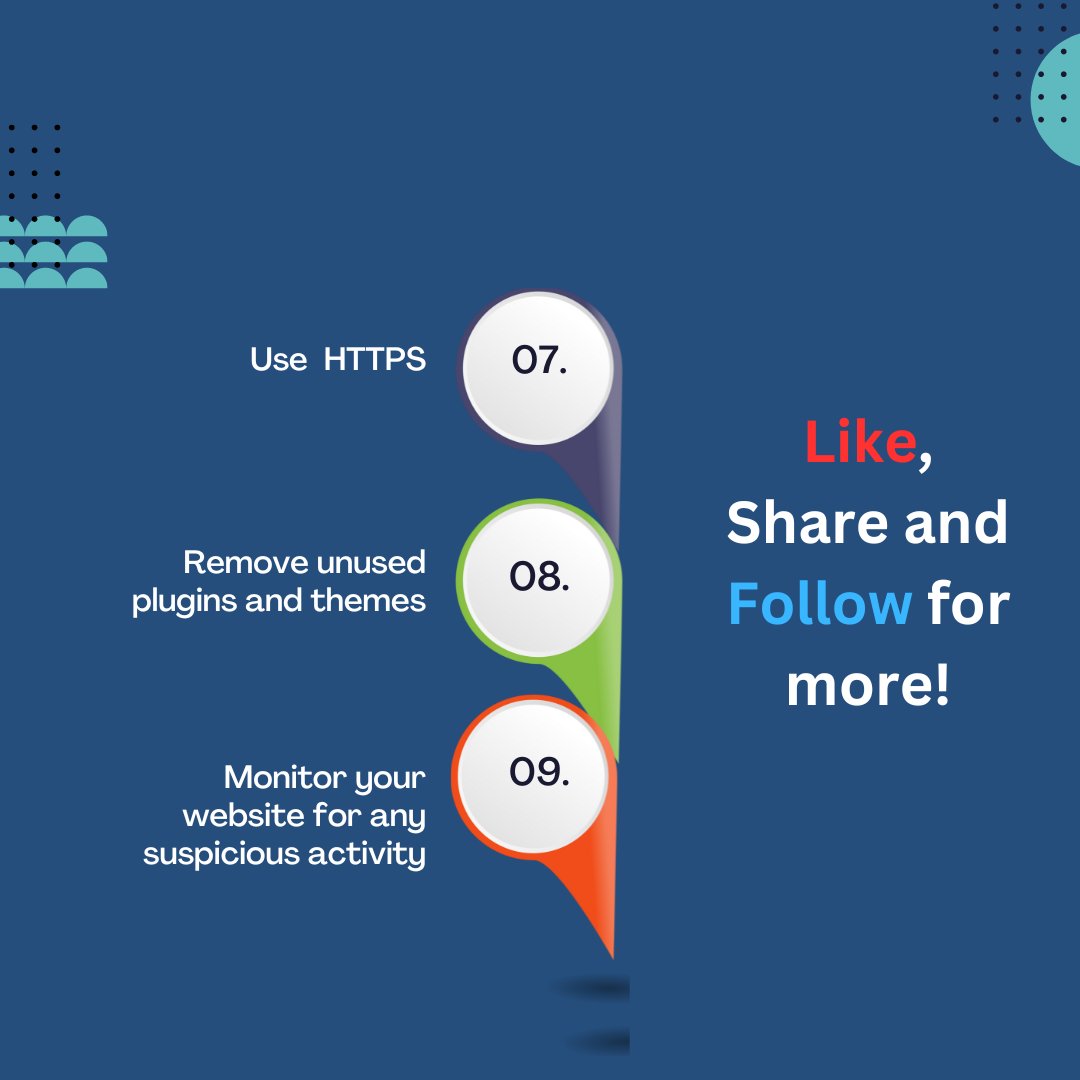 mtsomnitechsols's tweet image. Don&apos;t let hackers win! Protect your WordPress website like a pro with these easy steps. 🛡️ Like, Share and comment your related queries.

If you want our Digital marketing services and plan your business&apos;s digital future, You can contact us at contact@mtalhashoukat.com