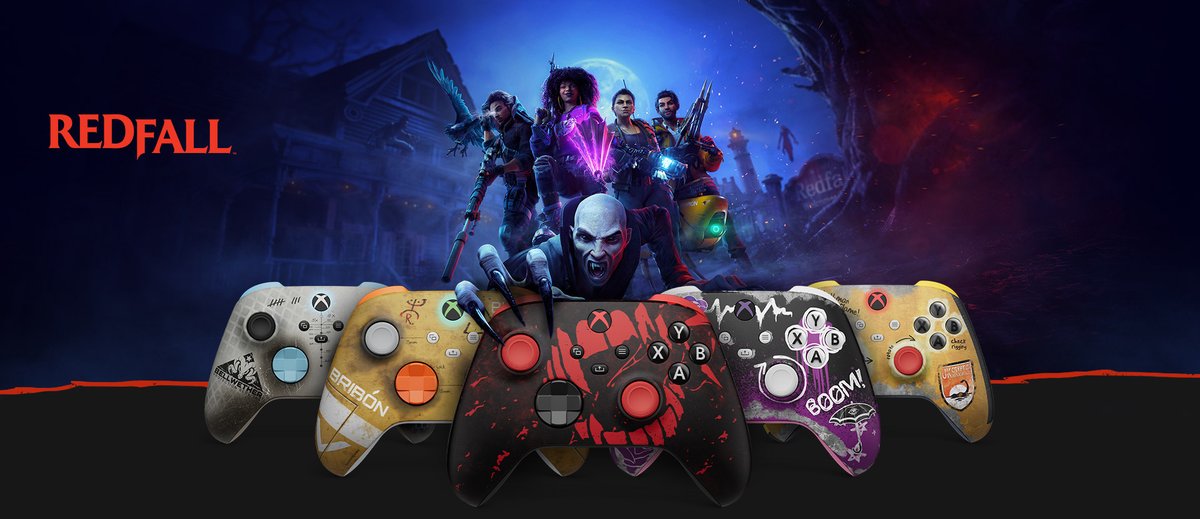 GamePass_Daily's tweet photo. Redfall Limited Edition Xbox Controllers

Starting at $84.99 ERP

Customizable body, back, grips, bumpers, triggers, D-Pad, thumbstick, ABXY, View Menu Share, Engraving
https://t.co/CI2QmeISQG https://t.co/yC45ZtYwN3