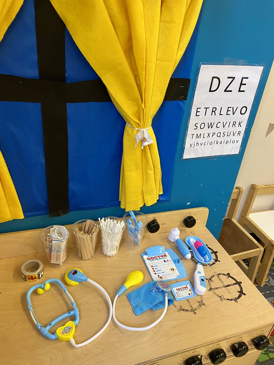 Our hospital dramatic play center is in full swing! 🏥😷🩹🩺🩻🥼 #dramaticplay #kindergarten #frenchimmersion @MDEschool @NLESDCA