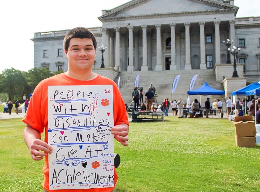 “People with disabilities can make great achievements” -Josh 

Yesterday we gathered at the SC Statehouse for Advocacy Day! We got to join others from all over the state to advocate for disability rights and call on legislators to break barriers for all people with disabilities.