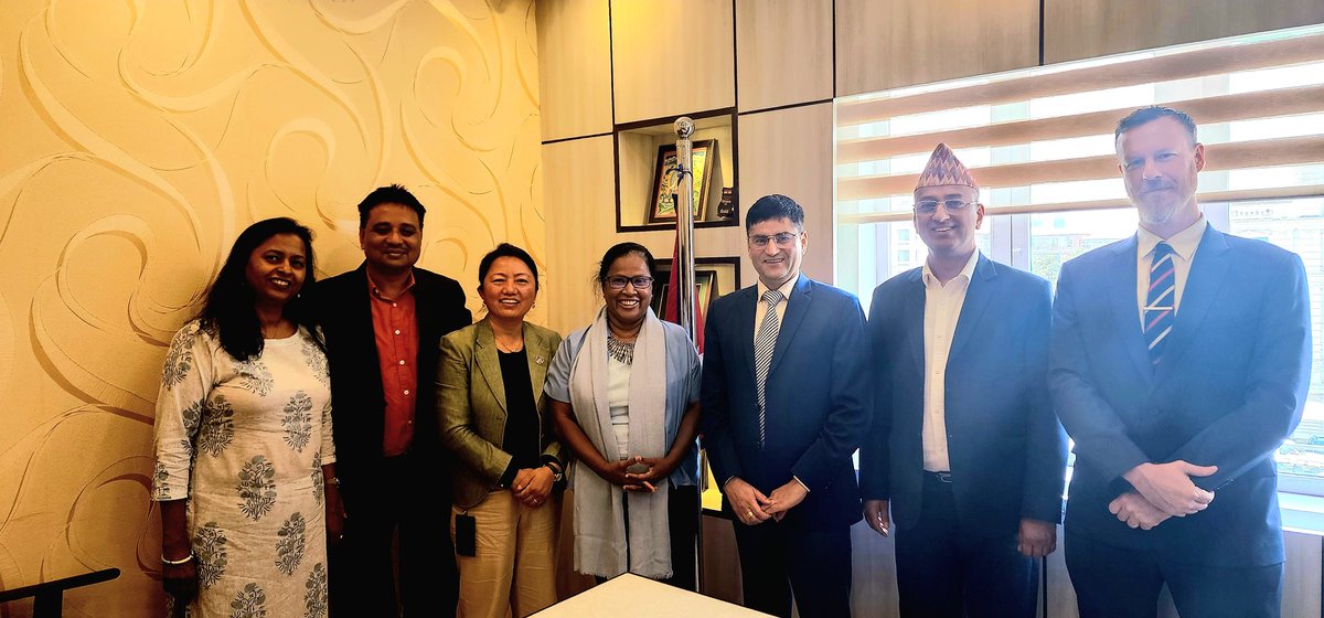 Had a quality catch-up with the chief of @Ieccd_mof respected JS @SKNepal10 and team at @mofnepal 
#DevCooperation 
#ClimateFinance 
#INFF
#UNDPNepalCPD2023_2027 
#DevelopmentPolicy 

W/ @Dharma_SW @magar_binda @KalpanaSarkar8 @leighhmitchell