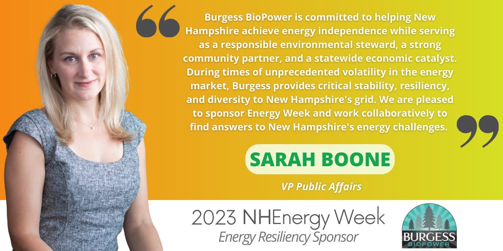Burgess BioPower is dedicated to helping #NH achieve #energy independence - and helping us as we spread the word about #NHEnergyWeek and how to build more #resilient communities in the Granite State. 

Check out the schedule for the (mostly) free events: nhenergyfuture.org/nhew