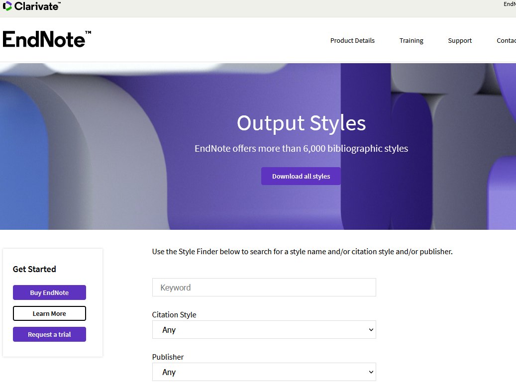 AFBILibrary's tweet photo. Can't find your required output style in EndNote Desktop? Many more styles are available for download at https://t.co/ExuAcOnNPd #afbilibrarytips #afbilibraryendnote #EndNote https://t.co/HxsyYtvd3N