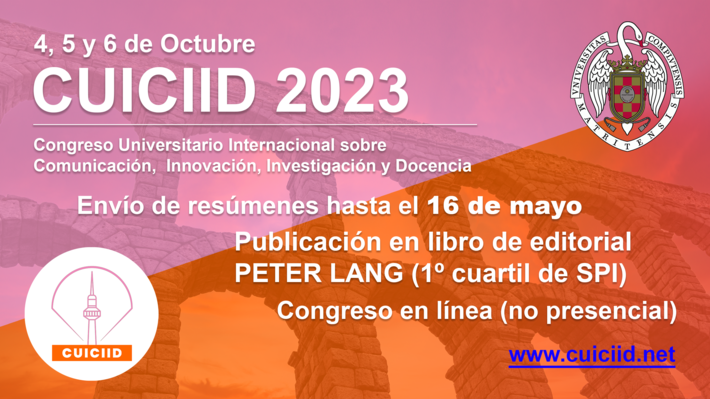 hcherov's tweet photo. [Convocatoria] - CUICIID 2023 https://t.co/2NhO0cG3dH . Se reciben resúmenes hasta el 16 de mayo. Contacto  al correo: cuiciid2023@forumxxi.net  #Congreso #reddolac @CUICIID #Universidad #Investigación #Capacitación #docentes https://t.co/DHgMxkbSug