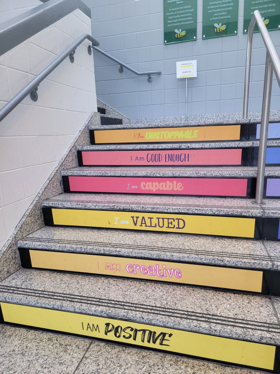 LWNolasco's tweet photo. Love these stairs at @BrightonVA - what a great way to start the day! @PortsVASchools #PPSShines #IAmValued #IAmCapable https://t.co/vMIaLYbFes