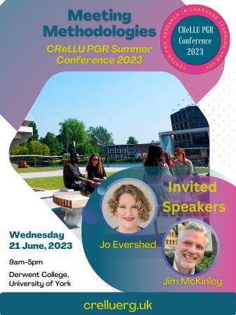 CASLE_PGR's tweet photo. 📢📢📢Registration is open for the CReLLU PGR Conference on 'Meeting Methodologies'! Join us to hear from excellent speakers @DrJimMcKinley @EvershedJo and presenters from across the UK. Register for free on our website: https://t.co/tC3evTcQHS. Limited spaces are available! https://t.co/dmqtZEF6MV