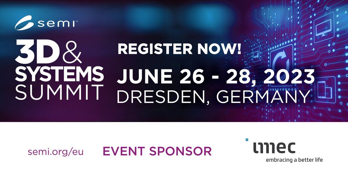 simonesemieu's tweet photo. 💐 🎉 Thank you @imec_int for being an event sponsor at the #3DSummit! The summit will cover various topics, from technical roadmaps to industrialization and the mass adoption of 3D Technologies. Register now ➡https://t.co/9Oxso092cZ

#semiconductors #Dresden #WeThankOurSponsors https://t.co/HVF2vRM0lK
