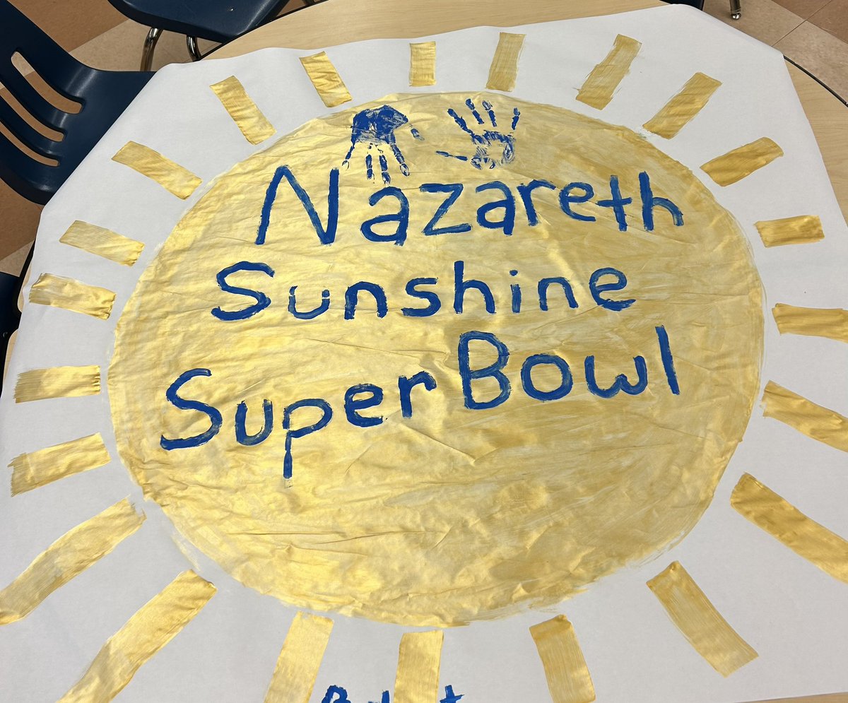 NAHSstudentgov's tweet photo. Help us spread the sunshine tomorrow at Nazareth Sunshine Day! The Sunshine Superbowl will occur in the morning with carnival games and fun proceeding into the afternoon. Stay tuned to see who becomes our 2023 champions…👀☀️🏈 @NazPrinMrB @NAHSBlueEagles @TGostony https://t.co/JHhP0maacK