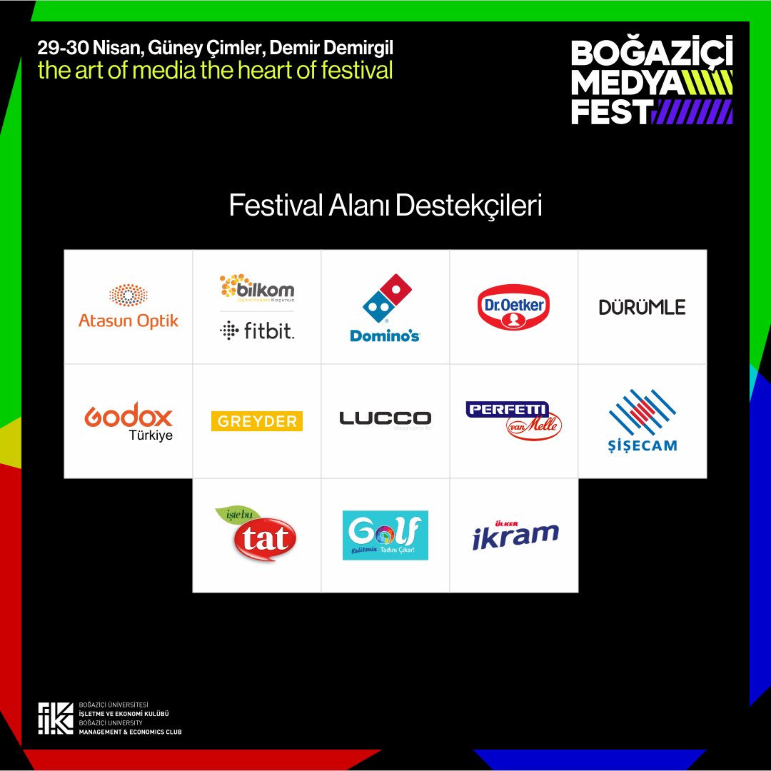 Festival Alanı Destekçilerimiz’e katkılarından ötürü teşekkür ederiz!💫