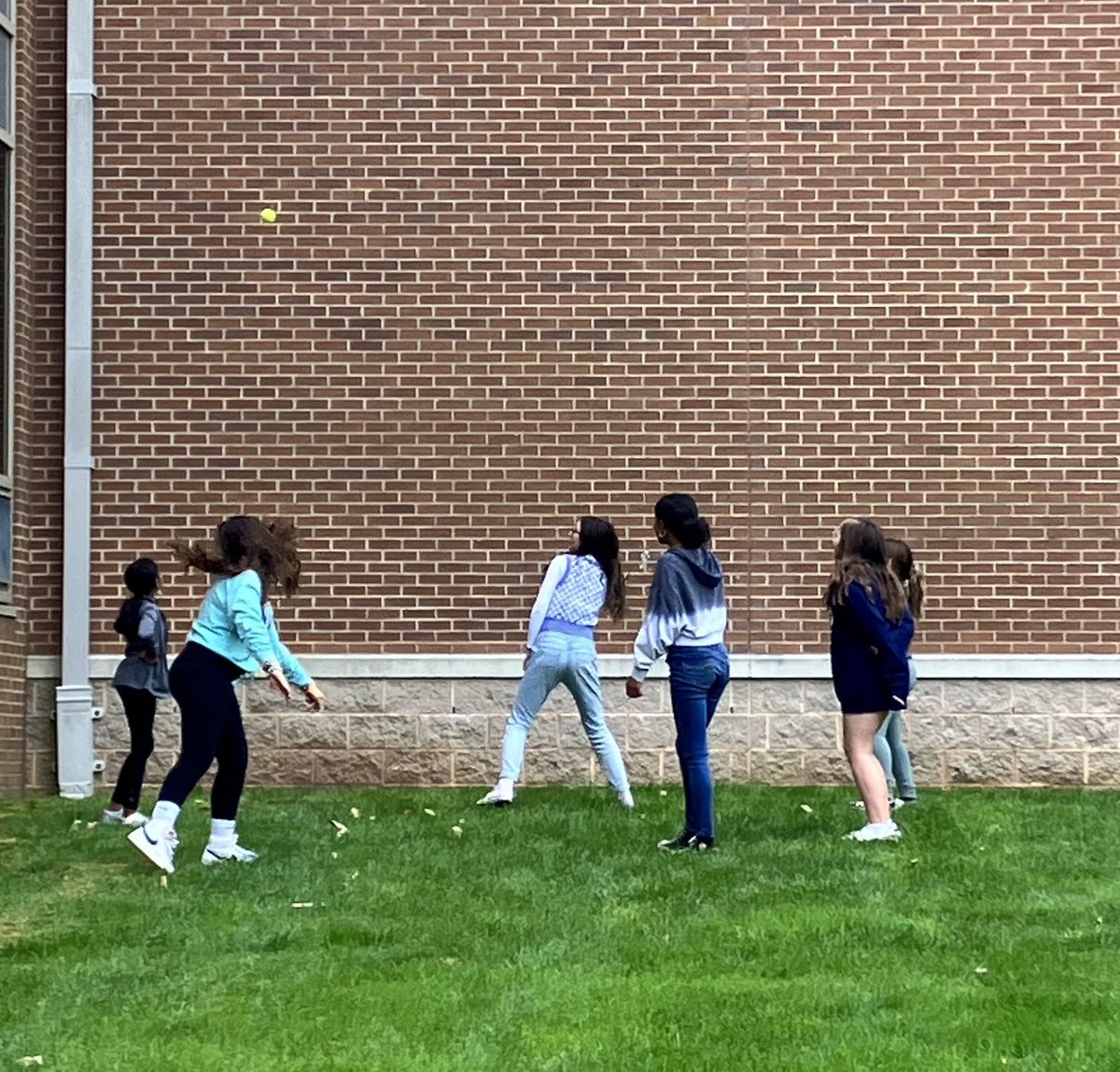 After hours of state testing, the kids need some fresh air and recess.