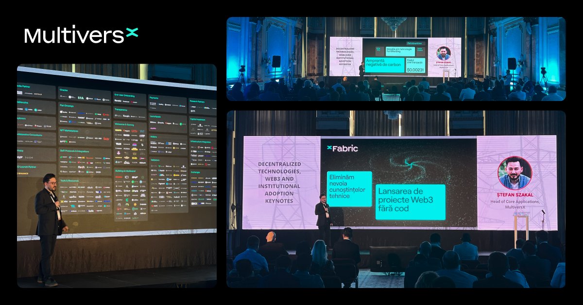 MultiversX's tweet photo. “An important paradigm shift is underway. By putting utility first, we are making the impressive #MultiversX technology invisible for the end-user.”

@stefanszakal talked on the @CipForum stage about how @xPortalApp, xMoney and xFabric work together to drive Web3 adoption. https://t.co/nUfZq3Cxsl