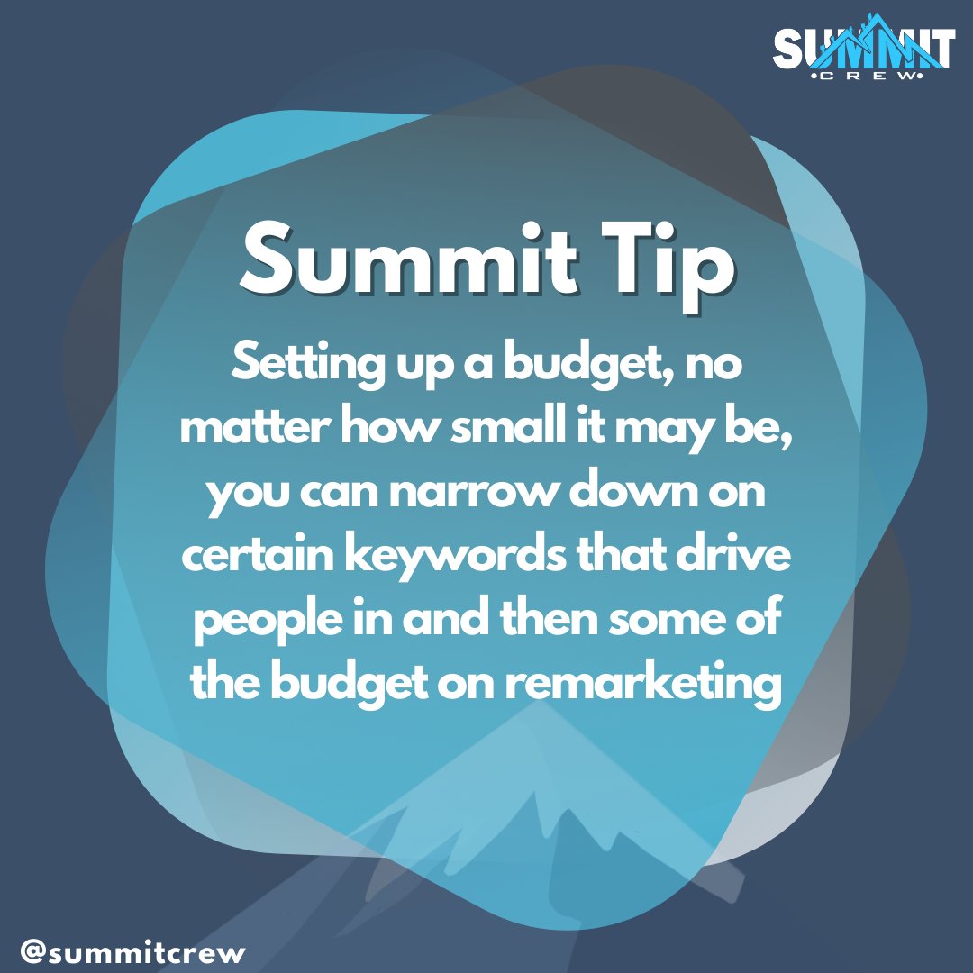 TheSummitCrew's tweet photo. No matter how small the #budget you're setting, you split it into whatever you want to focus on for your #brand. Whatever it may be, you can do it. Are you thinking about your budget? 

#digitalmarketingtips #marketingtips #summittips #digitalmarketingagency https://t.co/1mkvYEnrp4