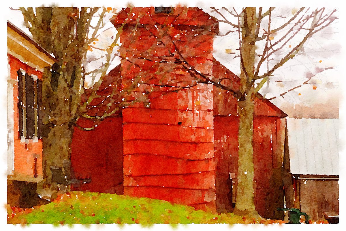 Donaldverger's tweet photo. This is a watercolor adaptation from my photograph. A detail of Jenne Farm which I love in Vermont! You can explore my new website at https://t.co/9LrsF7mIMb
#vermont #barn #photography #red #JenneFarm #art #soviety6 https://t.co/YQ7cSqmPDB