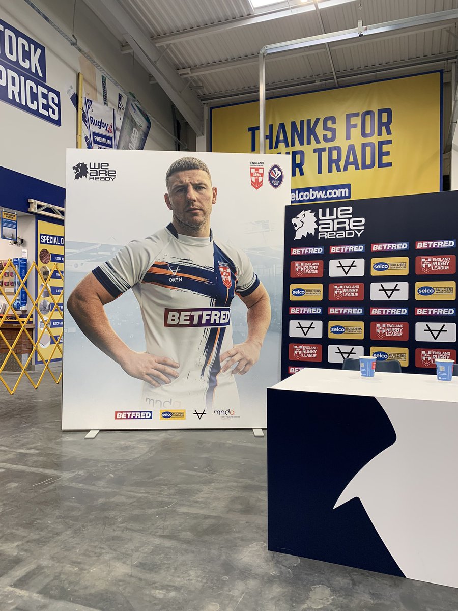 amos_wynn's tweet photo. 📍 Selco Warehouse Warrington 

The location of today’s #EnglandRL press conference. https://t.co/yAVCgO038u