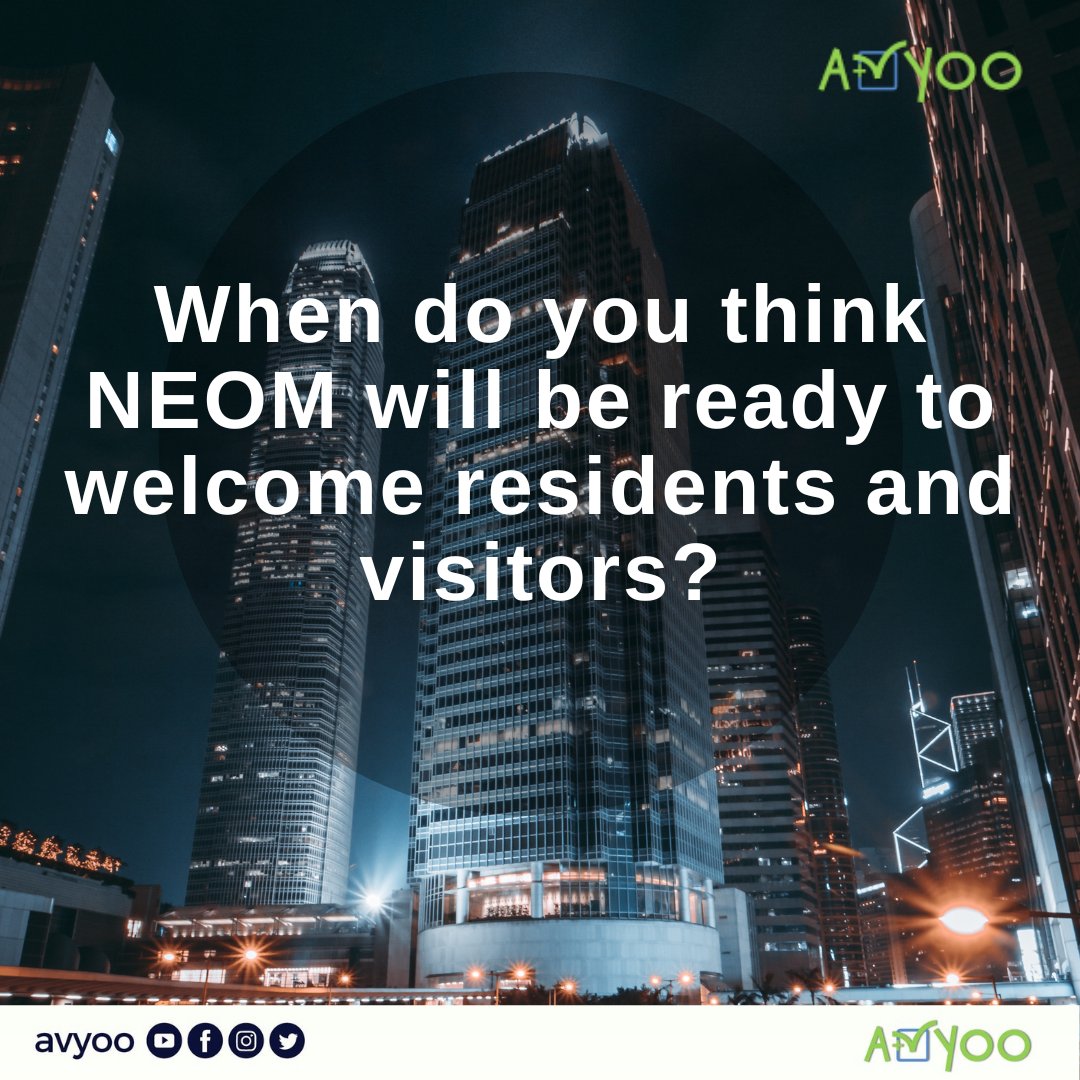 #polloftheweek
When do you think NEOM will be ready to welcome residents and visitors?

 Share your opinion with us here: 👇👇
avyoo.com/share/1346?sha…

#avyyo #poll #neom #survey #questionsandanswers #opinions