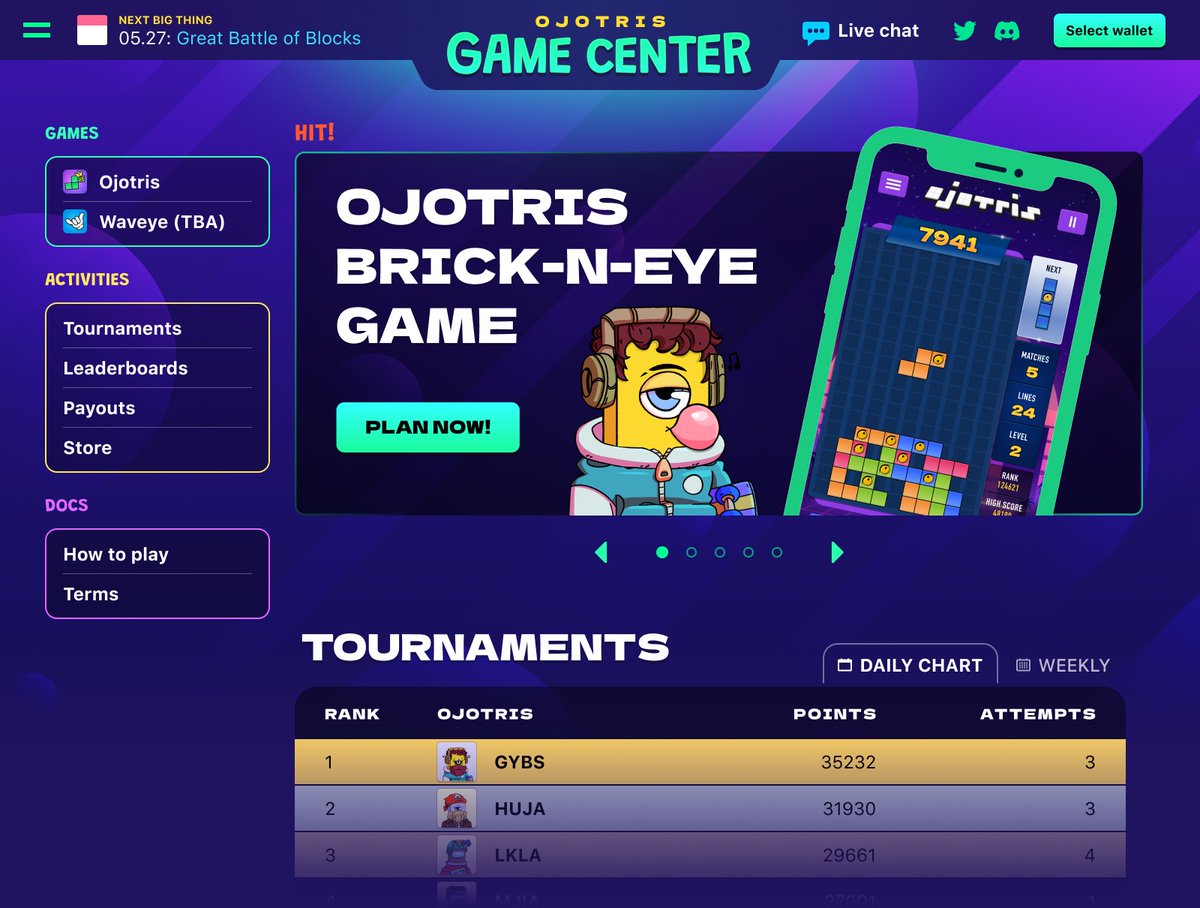 theKompy's tweet photo. Presenting the Mini-Games Platform, OjOtris Game Center // 🎮

What is it, and how it will operate? 👥

Game Center 🧵 https://t.co/tcvY4sKGib