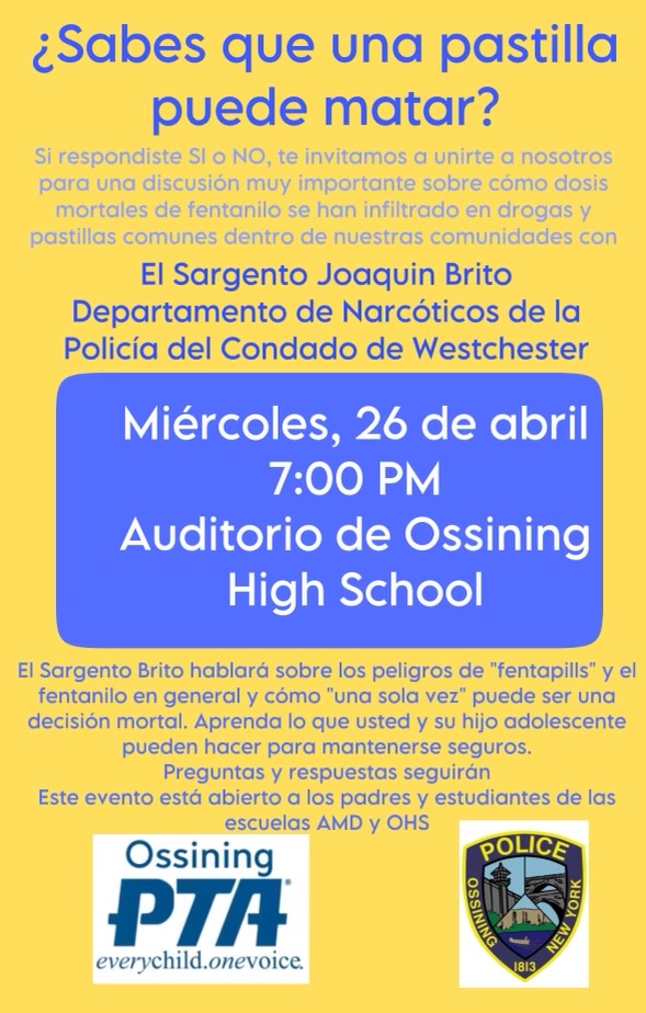 Please join us today at 7pm at OHS. This event is open to AMD and OHS parents/students! We hope to see you there! @OHSPrincipal3
