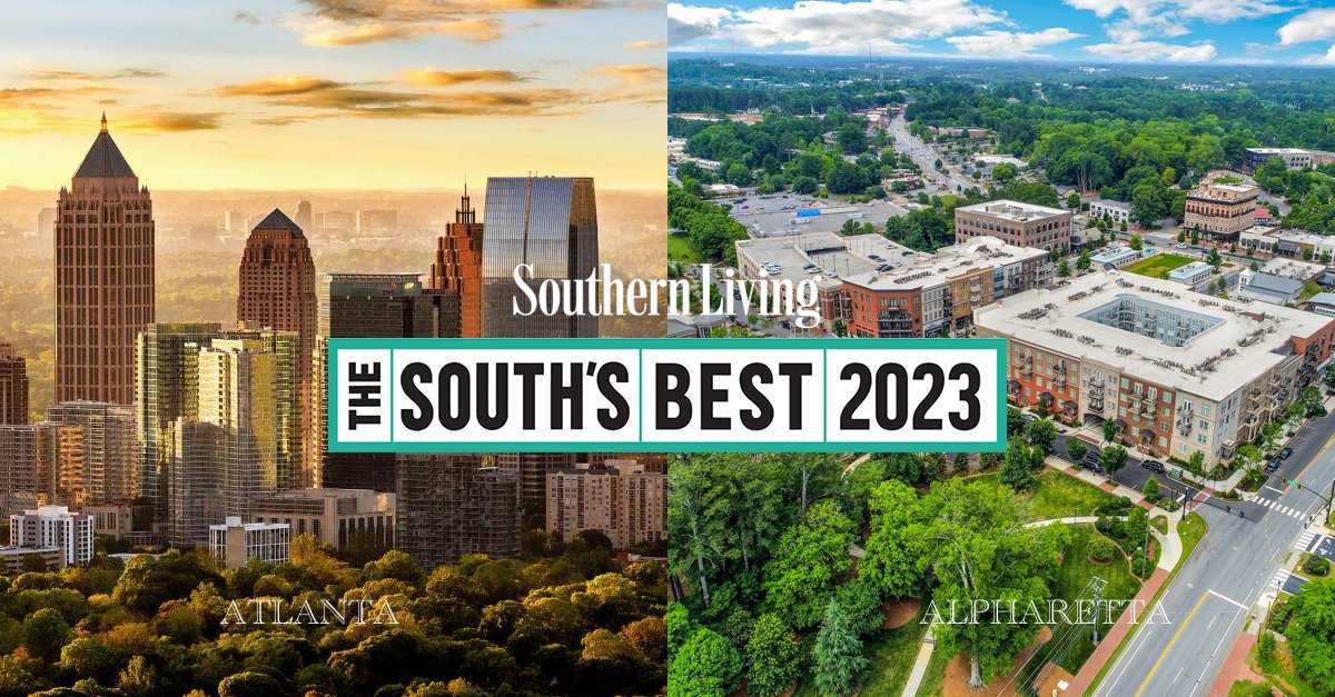 Southern Living recognized two of Metro Atlanta’s cities in its annual round up of the South’s best: Atlanta (#4) and Alpharetta (#9). We are delighted to be topping this list with some of our most beautiful and hospitable neighbors here in the South. southernliving.com/souths-best/ci…
