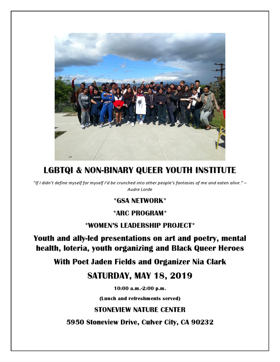 WLProject2's tweet photo. Tomorrow @ Stoneview Nature Center, celebrating our fifth annual LGBTQIA+ Youth of Color Institute providing safe brave, resilient spaces for BIPOC middle and high school youth featuring art, writing, yoga, music and social justice advocacy team building! https://t.co/sdW86XYVvY