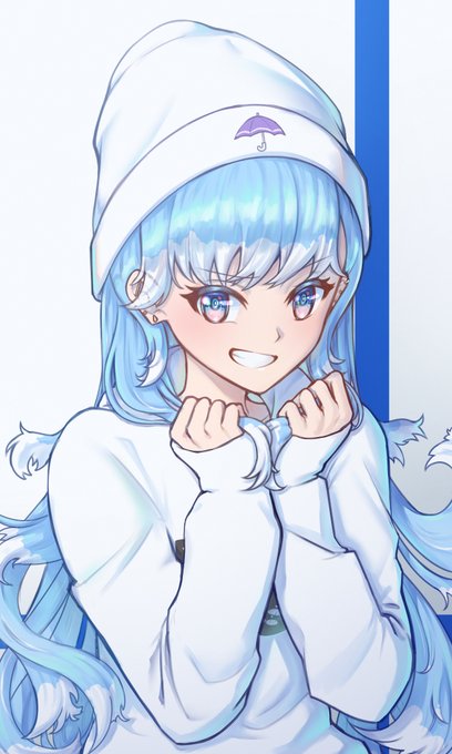 「blue hair white sweater」 illustration images(Latest)｜3pages