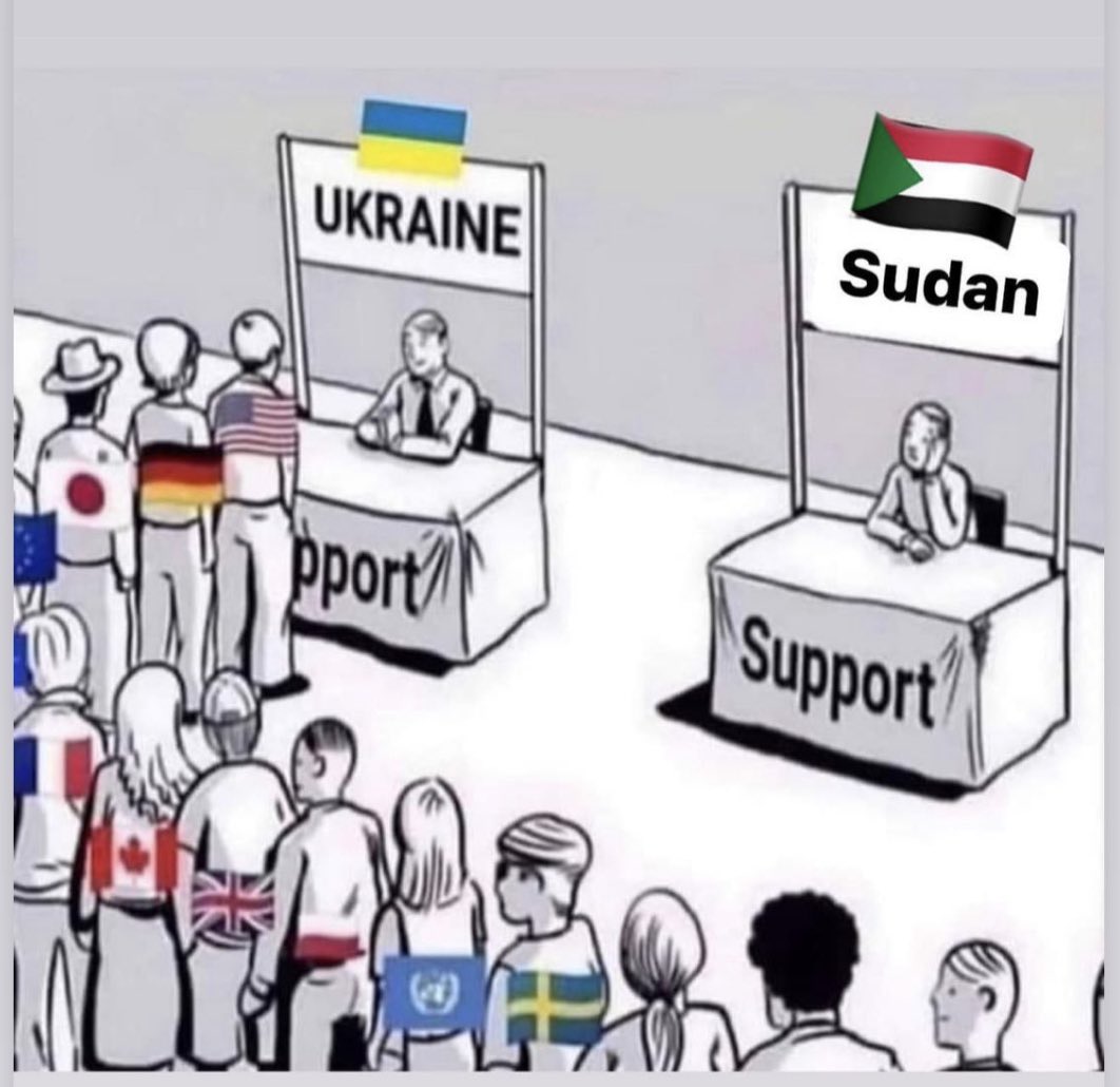 I am very sad because of the war on Ukraine, but the international community that condemned the war in Ukraine did not take the example in Sudan, why does the international community legalise the rule of militias in Africa and does not care about their people? #Sudan humanity