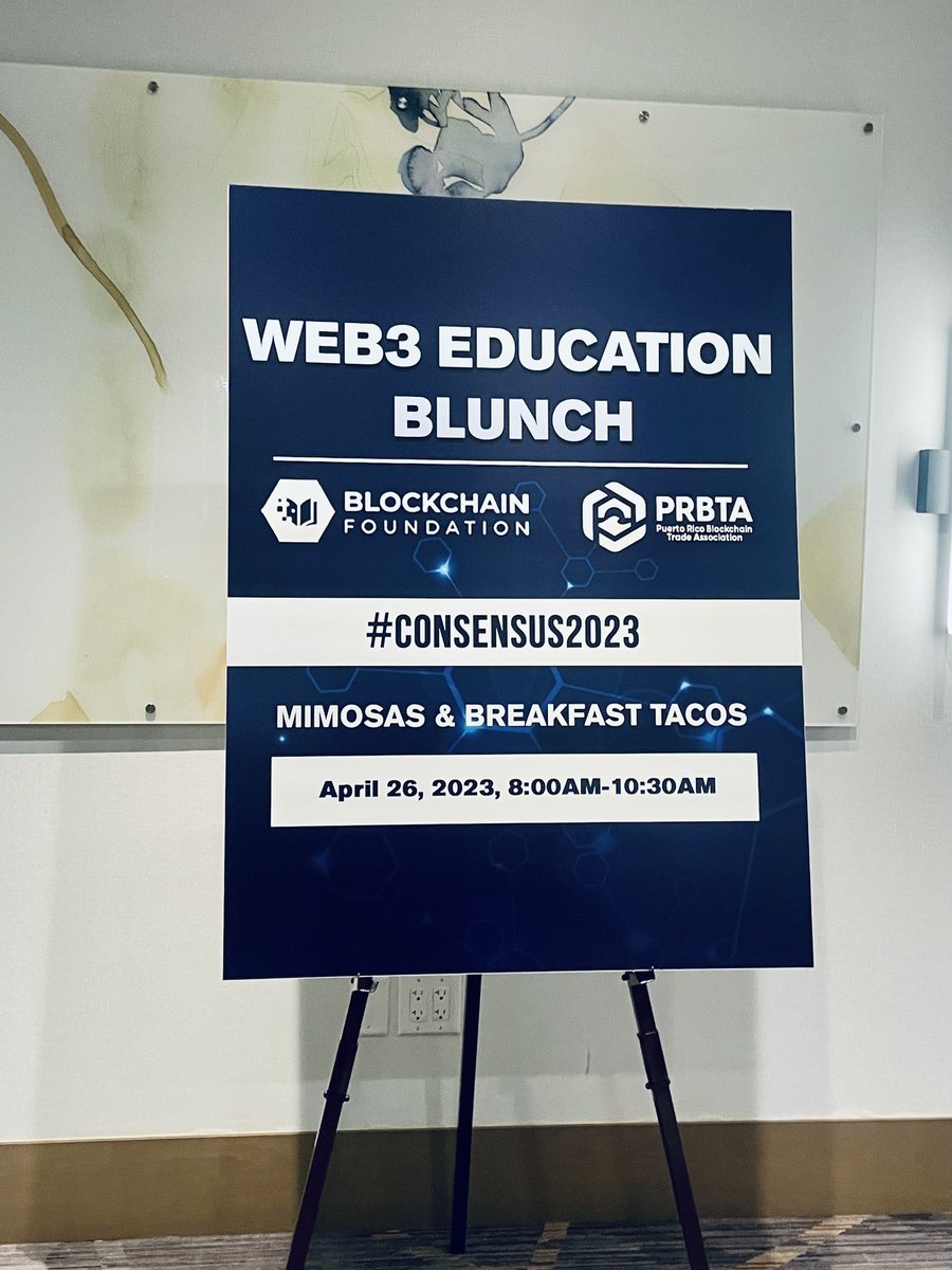 DanSpuller's tweet photo. Kicking off #Consensus2023 w/ the #Web3 Education Blunch. Hosted by @TheBlockFound &amp; @prblockchain1. Thanks for hosting @cmesi &amp; @keiko_lynn. Great seeing many friends + BA members - @CoinTracker @KatelynCrypto @ArryinSeattle @RAnSacks @ShaileeA @clarkcoin1 @julie_stitzel &amp; more! https://t.co/jxJJnLwHLN