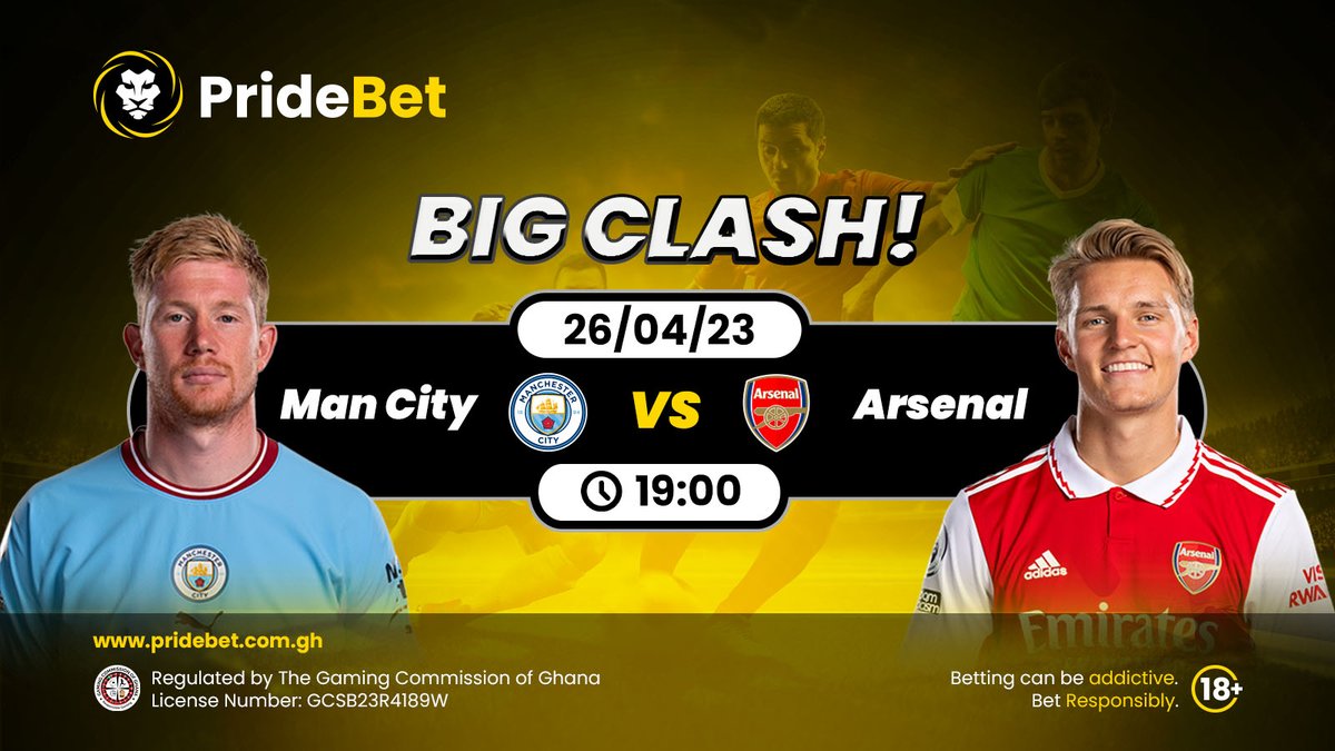 Man City takes on Arsenal today, and we can't wait to see who will come out on top. 
Will Man City's dominance prevail, or will Arsenal surprise us all? 
Visit pridebet.com.gh and join in on the fun.
#ManCityVArsenal #PremierLeague #Football #JoinThePride