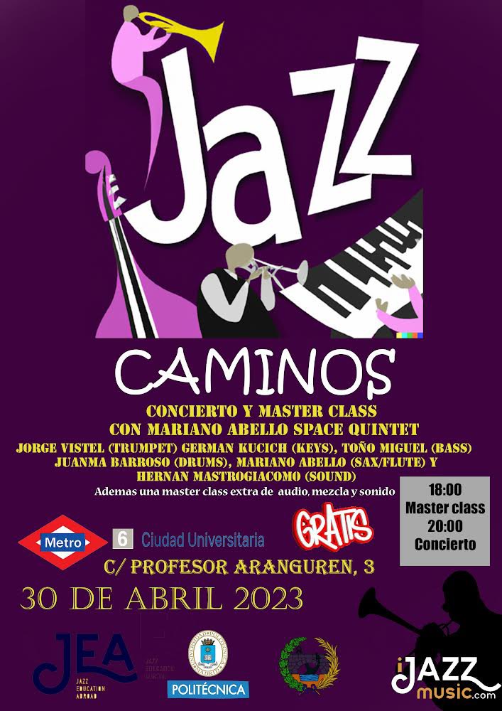MusicalCaminos's tweet photo. Hola chicos, os presentamos jazz caminos, un evento completamente gratuito que se celebrara este domingo para celebrar el dia internacional del jazz, se celebrara en la escuela de caminos de la upm a las 18:00 de la tarde 
UN RT PARA DIFUNDIR EL JAZZ EN EL AMBITO UNIVERSITARIO https://t.co/rq0iEKrDoT