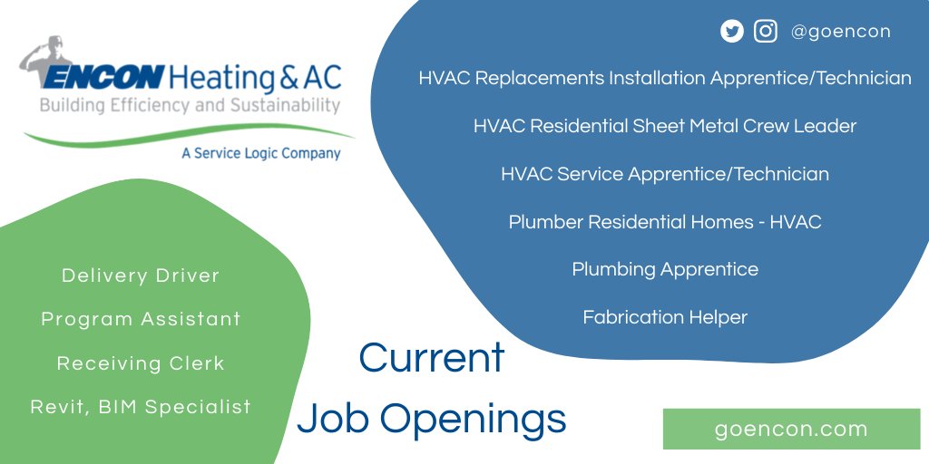 Visit goencon.com/job-postings for a full list of our current job openings.

#hiring #HIRINGNOW #HVAC #jobopenings #hiringalert #jobposting #newjob #nowhiring