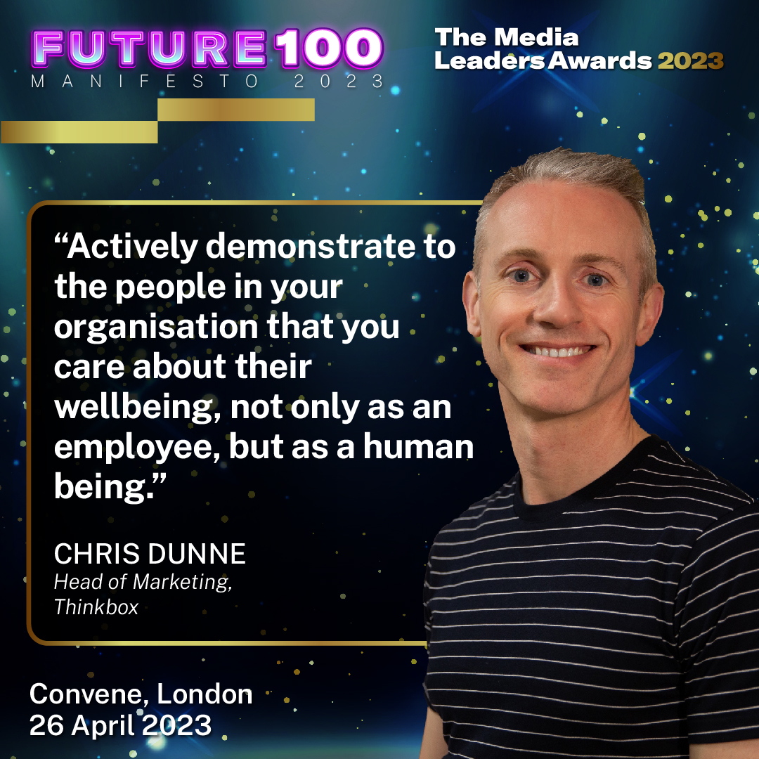 🌟 Chris Dunne, Head of Marketing at <a href="/Thinkboxtv/">Thinkbox</a>, and part of the Future 100 Club, speaking today at The Media Leaders Awards.

#TMLAwards