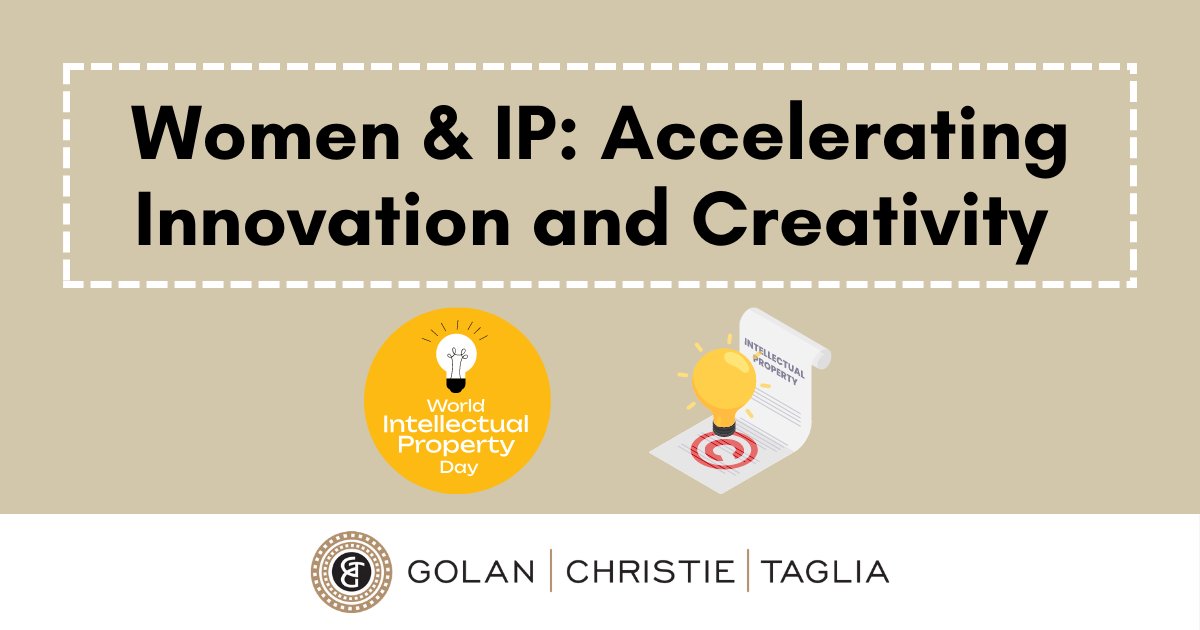 gctlaw's tweet photo. On this World Intellectual Property Day, GCT, Beverly A. Berneman and Kimberlee M. Jones join in celebrating the “can do” attitude of women inventors, creators and entrepreneurs around the world and their ground-breaking work. https://t.co/OGQQkp7iiA https://t.co/NdfXYHyksf