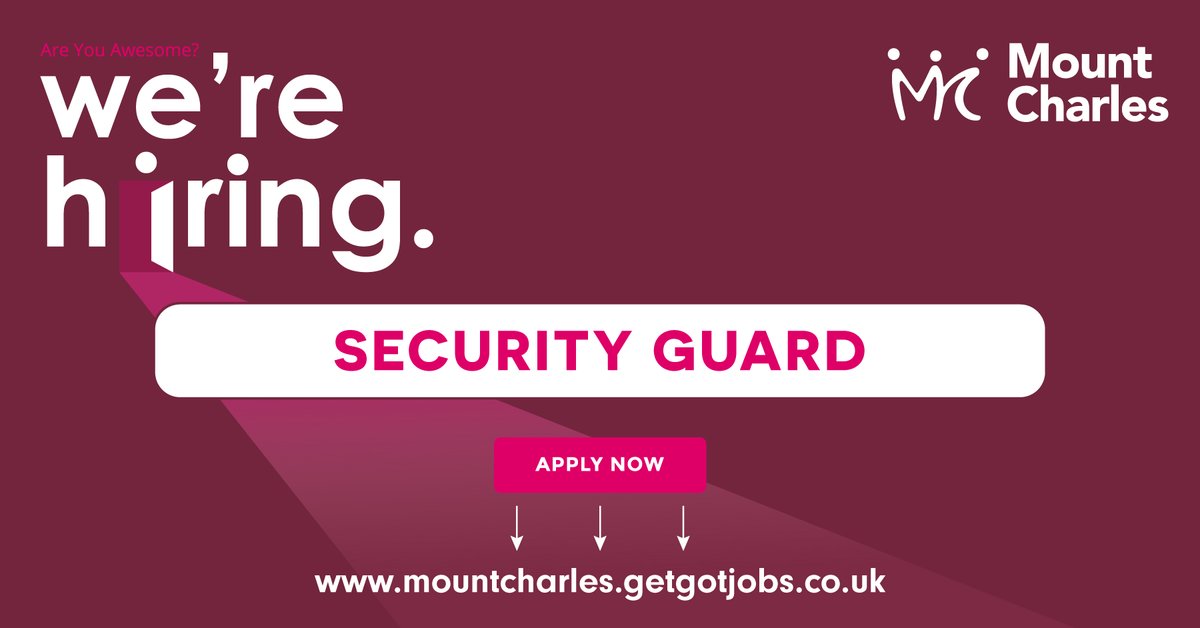 MountCharles_'s tweet photo. We’re hiring a Security Guard!

If you’re determined, professional, motivated and like a challenge, come join our Dunbia Security team in Dungannon and be part of the action! 

Job Reference: RF-202304-36
Click here for more info: https://t.co/oc4HdohUAx...
#greatpeople #teamc https://t.co/Fo2ke0I8Q0