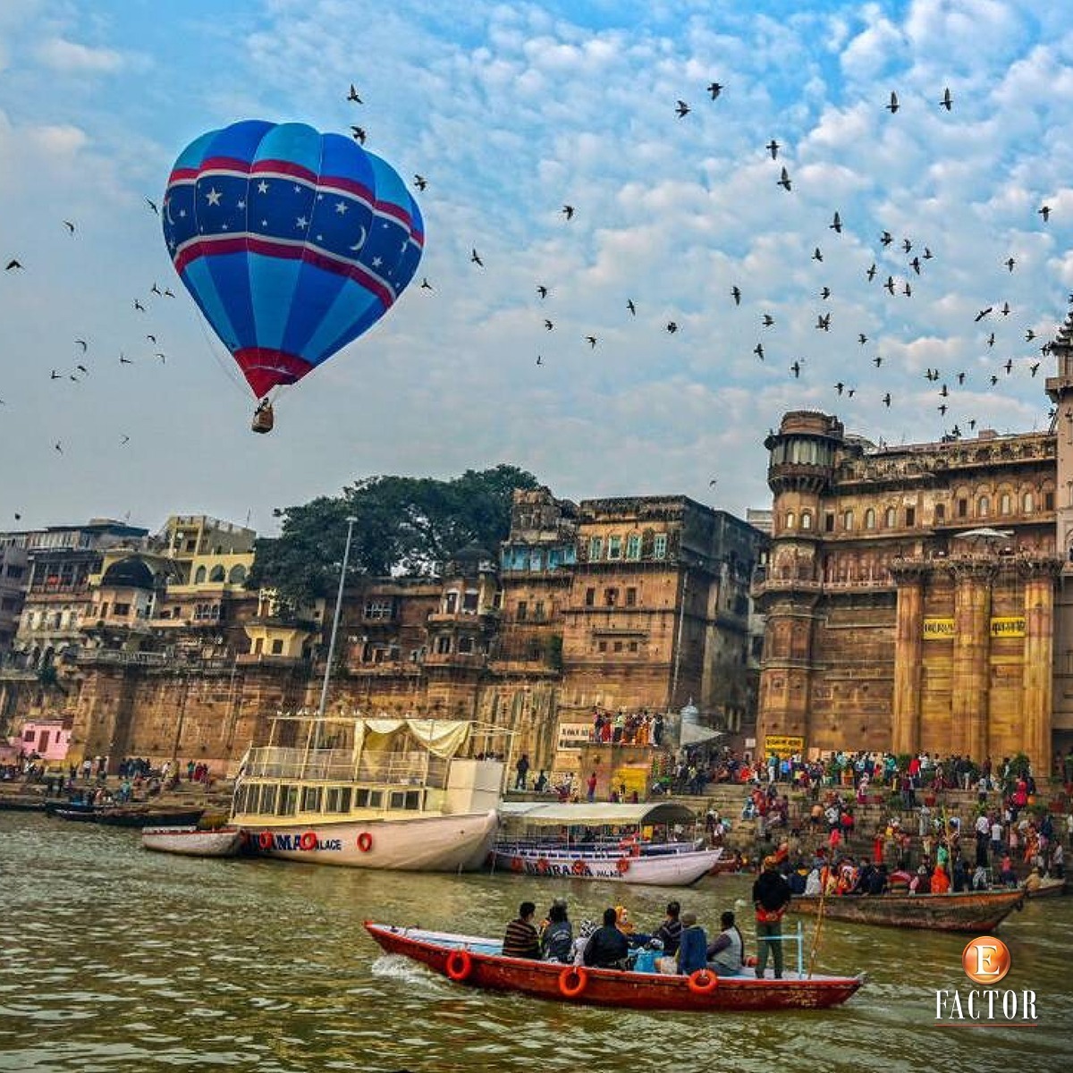 efactorevent's tweet photo. A milestone in our event planning prowess,the Kashi #BalloonAndBoat Festival in #Varanasi was a super success. Thanks to @uptourismgov for trusting our team to execute & manage this grand spectacle.
#RethinkTourism #UPTourism #HotAirBalloonFestival #efactorevents #EventsOfIndia https://t.co/rVlHVZ7EQq