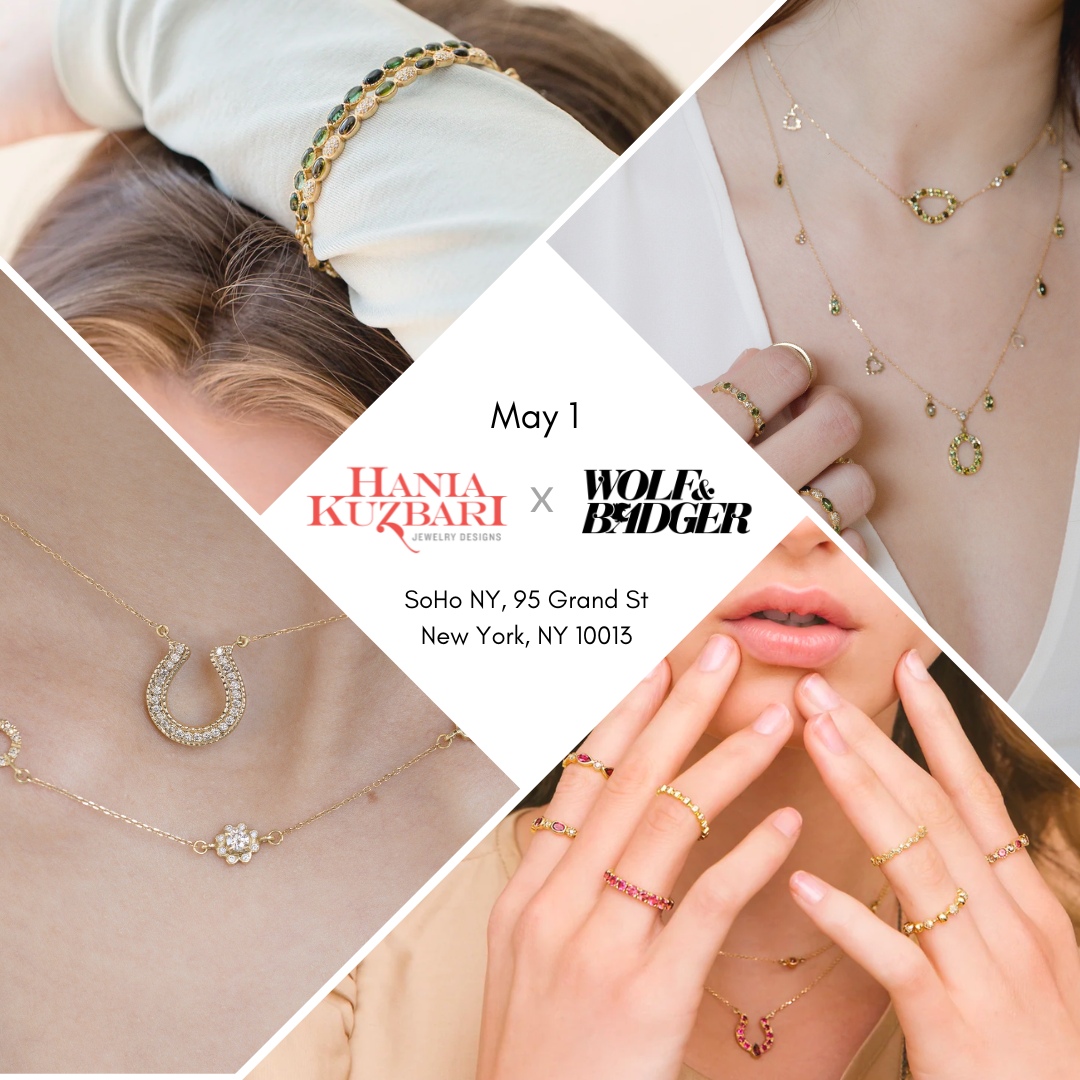 New York, Hania Kuzbari is coming for you. We're so excited to share that our fine jewelry pieces will be available to shop at <a href="/wolfandbadger/">Wolf & Badger</a>'s SoHo New York store from May 1. See you soon #NYC.

#WolfAndBadger #NewYork #SoHo #jewelry