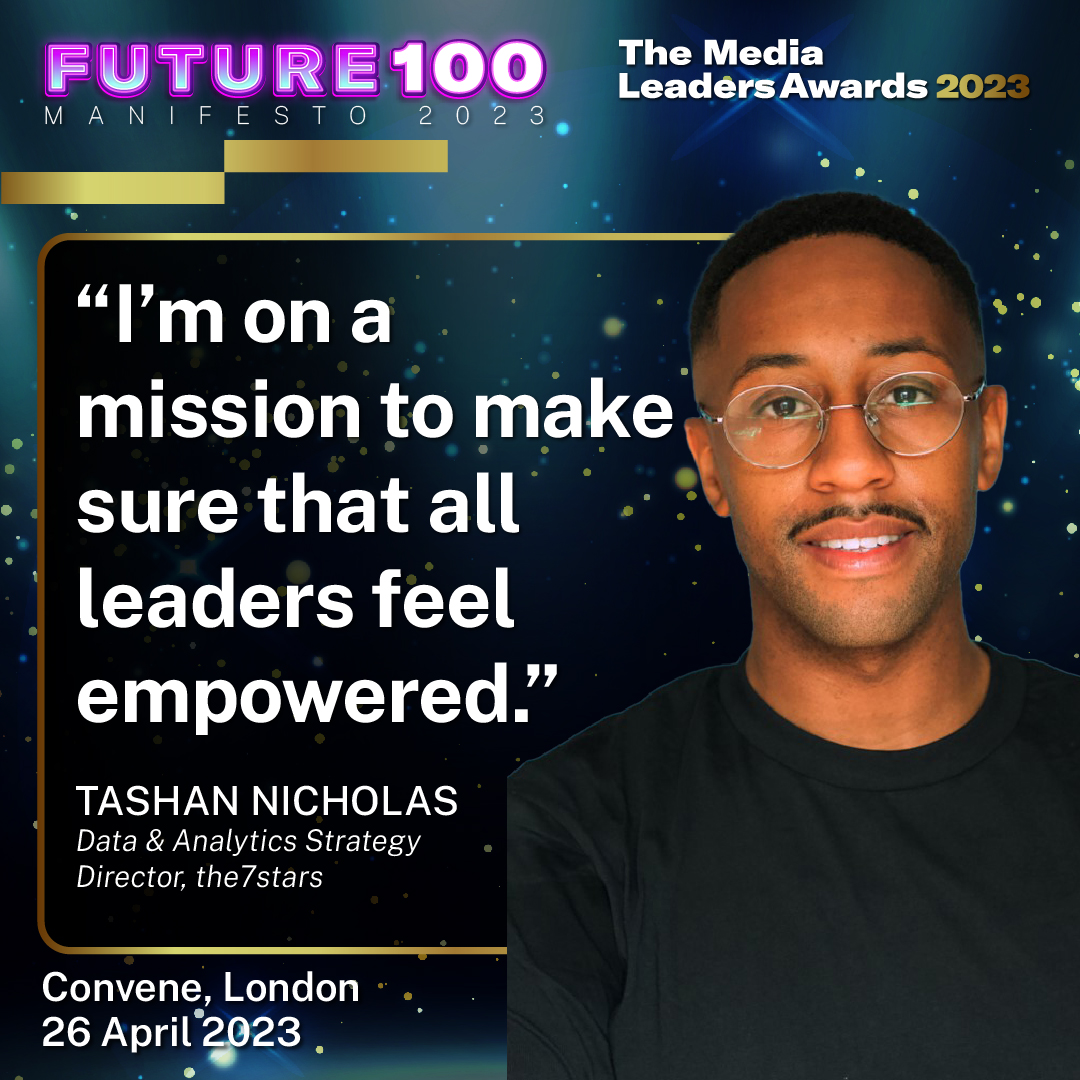 🌟Tashan Nicolas, Data & Analytics Strategy Director at @the7stars, part of the the Future 100 Club, speaking today at The Media Leaders Awards.

#TMLAwards