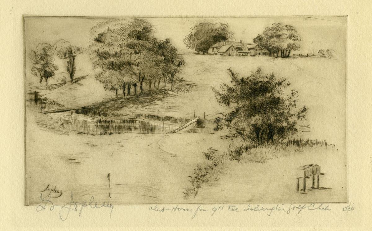 Another Wayback Wednesday - a 1930's era sketch of the clubhouse from the 9th tee at the @IslingtonGC which celebrates a 100th anniversary this year. All the best to @PhilKavanaghIGC , the staff and members on the occasion. Credit: Toronto Public Library Archives