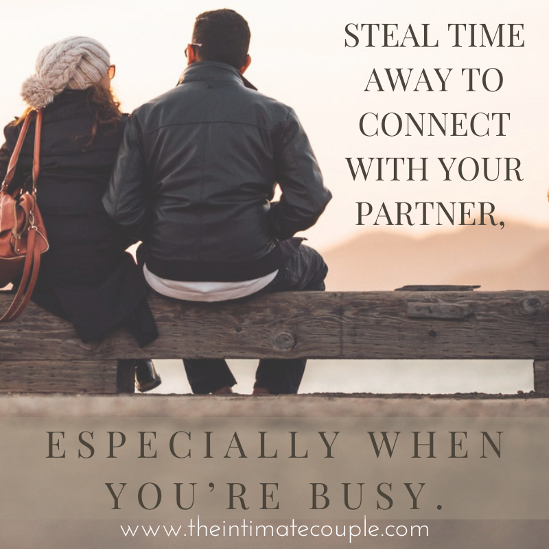 Jim and I have done impromptu walks around our block, found excuses to go for a short drive, or "escaped" from the rest of the family to our bedroom so we could be alone, quiet, and at peace.