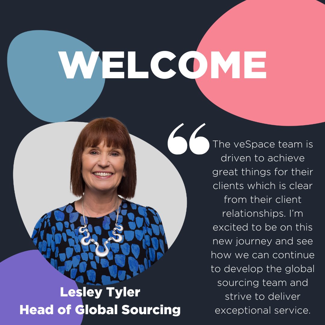 veSpace_Int's tweet photo. Please join us in giving the wonderful Lesley Tyler a warm welcome to the veSpace family 👋
Lesley joins us as Head of Global Sourcing and will be leading our team of sourcing specialists 🙌
#veSpace #Welcome #EventProfs #MeetingProfs #VenueSourcing #MeetingsAndEvents https://t.co/AubxrsoPh4