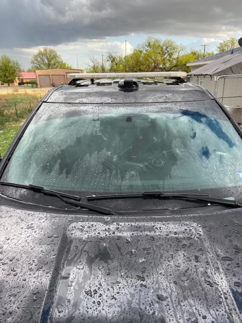 Yesterday's hail storm caused some damage to the <a href="/SweetwaterTXFD/">Sweetwater Fire Dept. & EMS</a> and <a href="/SweetwaterTXpd/">Sweetwater, Texas Police Department</a> fleets. We have one ambulance and one K9 unit out of service.