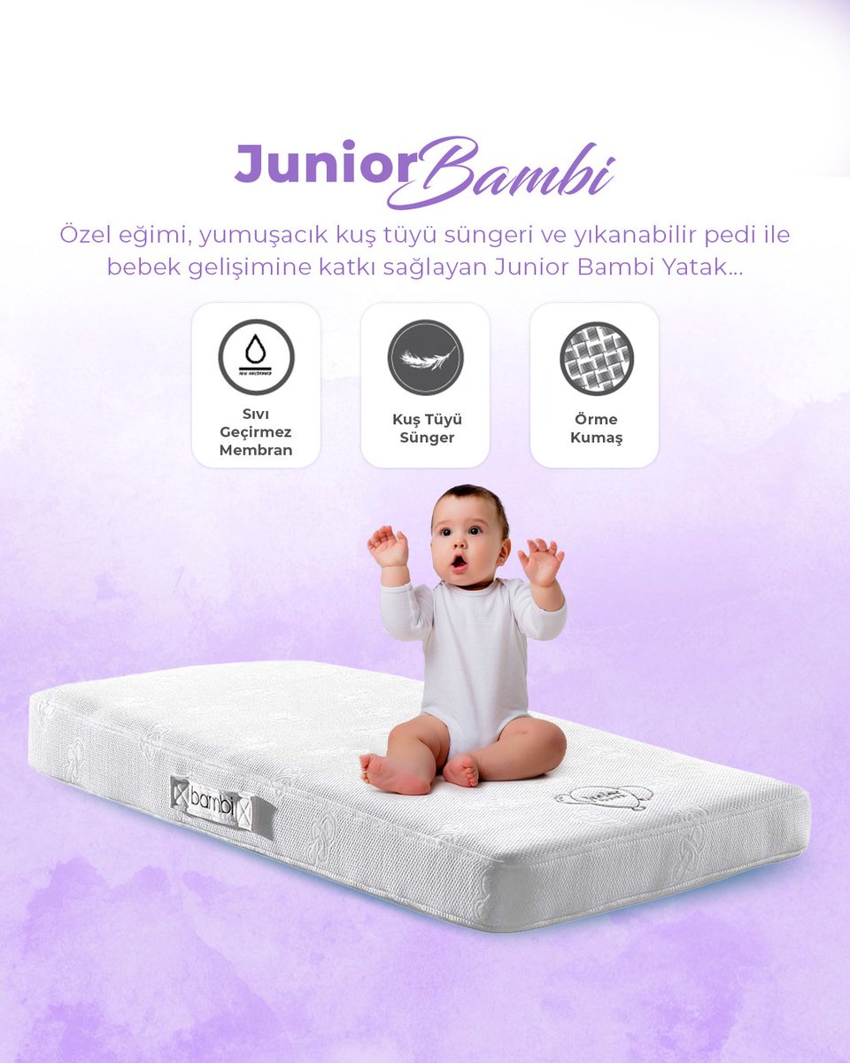 Junior Bambi, sahip olduğu özel eğimi sayesinde bebekleriniz için güvenli bir uyku sunuyor.
.
.
#BambiYatak #BambiYatakSanatı #BambimVarBenim #Sağlık #Yatak #Uyku #BebekYatağı #JuniorBambi