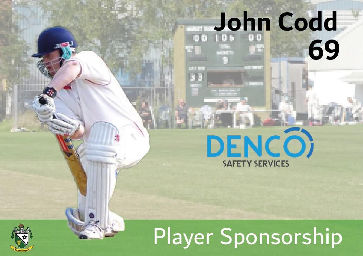 Another sponsorship announcement and this is for Sunday XI batter John Codd.
Denco Safety Services Ltd are pleased to sponsor John Codd of Market Rasen Cricket Club for the forthcoming 2023 season.
Wishing John and all his team colleagues a successful and enjoyable season.
#UTR