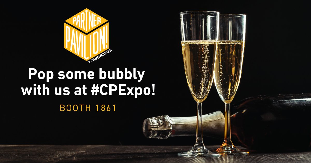 RyanTKnapp's tweet photo. The #CPExpo kicks off in Las Vegas next week! Visit Impartner at the partner pavilion, booth #1861 to networking and enjoy bubbly with some of the brightest minds in #partnerships.

Use code IMPARTNER  for a discount on registration: https://t.co/RekjAG5Svh https://t.co/Ukoz2hbRy1