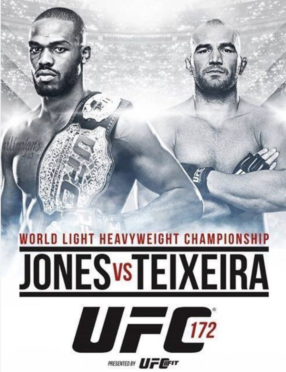 MMAnestpodcast's tweet photo. 9 years ago today Jon Jones beat Glover Teixeira by UD at UFC 172 to successfully defend his Light Heavyweight belt.

#UFC #ufc172 #jonjones #bonesjones https://t.co/qs7wXyDrat