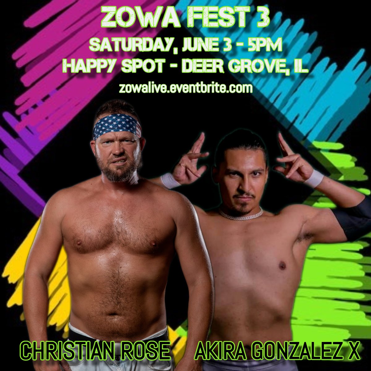 Christian Rose returns to ZOWA Live to take on up and comer Akira Gonzalez X on June 3 in Deer Grove, IL!