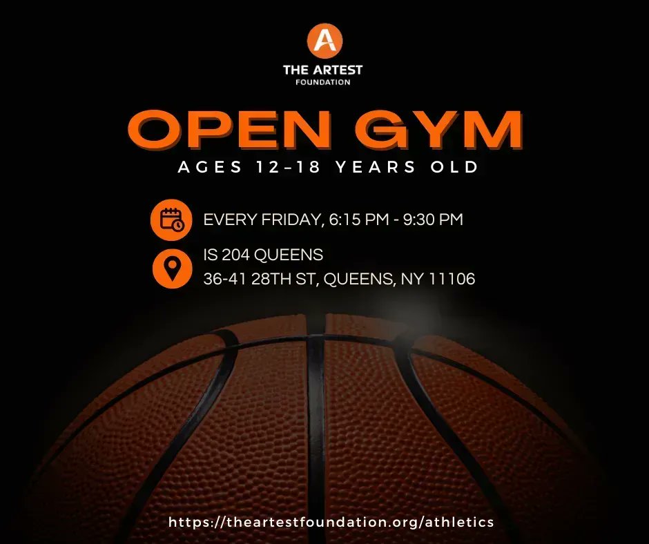 Attention all basketball lovers ages 12–18 years old!
Join #IS204School this Friday night from 6:15 pm to 9:30 pm for an evening of fun and games!
So don’t miss out! For more information, go to: theartestfoundation.org/athletics 
 
#TAF #theartestfoundation #ronartest #queens #nyc #nba