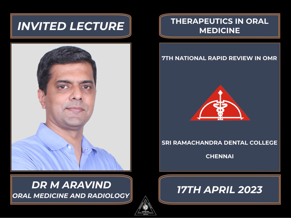 oralmedicinesdc's tweet image. Our beloved HOD (Academics) Dr. Arvind M delivered a lecture on &quot;Therapeutics in Oral Medicine&quot; to the exam-going PG students from all over India
#invitedlecture #guestspeaker  #rapidreview #saveetha_omed #saveethaoralmedicineandradiology #oralmedicinesdc #saveethadentalcollege