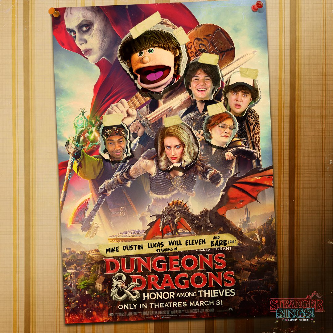 strangersings's tweet photo. We rolled a natural 20 for Charisma and are telling you to come to Stranger Sings before we go on May 7th.🔮 Is it working? Comment below 👇
#strangersingsmusical #strangerthings #justiceforbarb #barb #strangerthingsedit #parody #musicalparody #musical #theatrekid https://t.co/6d1UbyZJba
