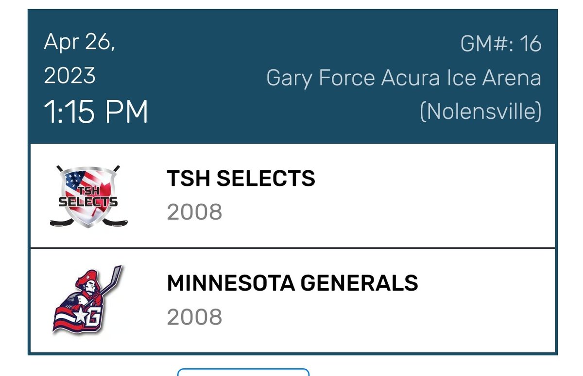 mngenerals's tweet photo. Our 08s kick it off in Nashville for the @worldselects Invitational.  They are matched up against TSH Selects at 1:15pm.  Good luck boys! #GoGens @FollowThePuck @YouthHockeyHub https://t.co/kKOChUlt7h